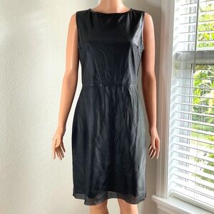 TAHARI dress Sz 8 US NWT Faux Leather Black